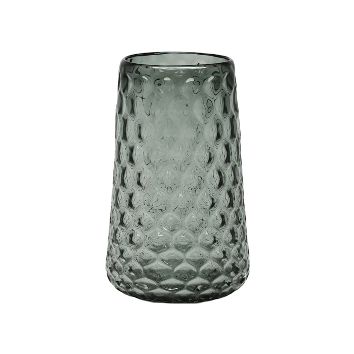 Vaughan Grey Glass Grey Dimple Vase Med