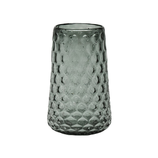 Vaughan Grey Glass Grey Dimple Vase Med