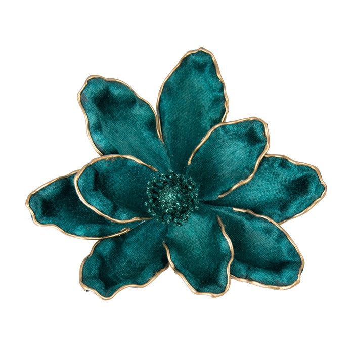 Clip On Magnolia Peacook Gold Edge 