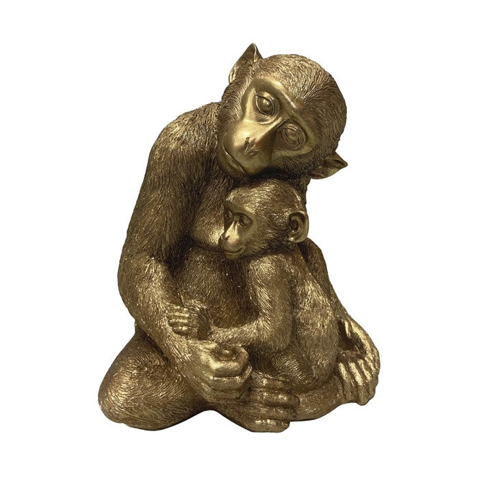 Harley Resin Gold Monkey And Child