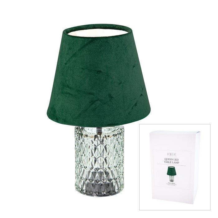 Queen Led Table Lamp Cylinder Green