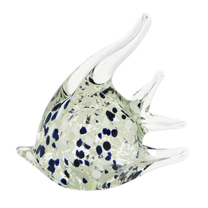 Rigby Blue White Glass Spotted Fish 