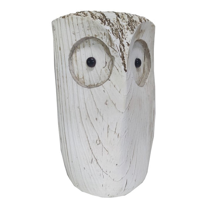 Jipp Whitewash Resin Owl Large 