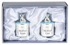 Teddy Silver Plate My First Tooth & Curl Box S/2 - Blue