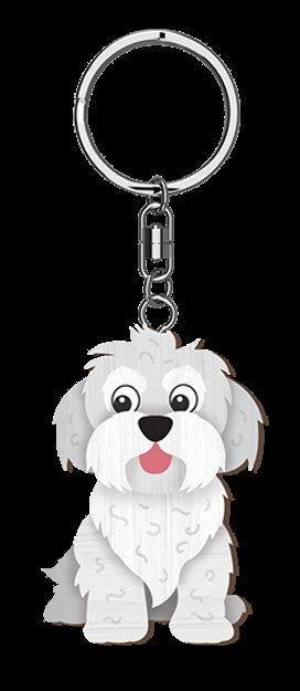 Life Is Better - Maltese Keyring 