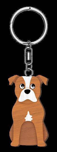 Life Is Better - Staffy Keyring 