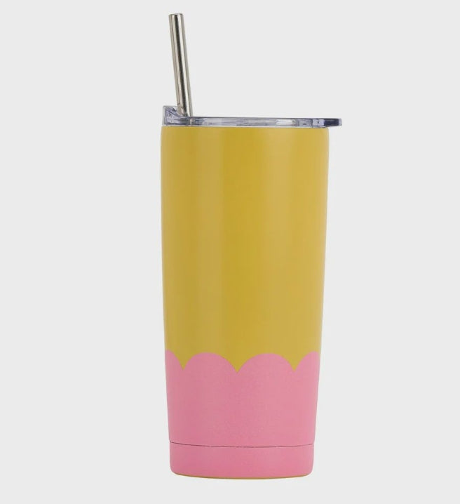 Smoothie Cup Stainless Steel - Wavy Yellow And Candy 