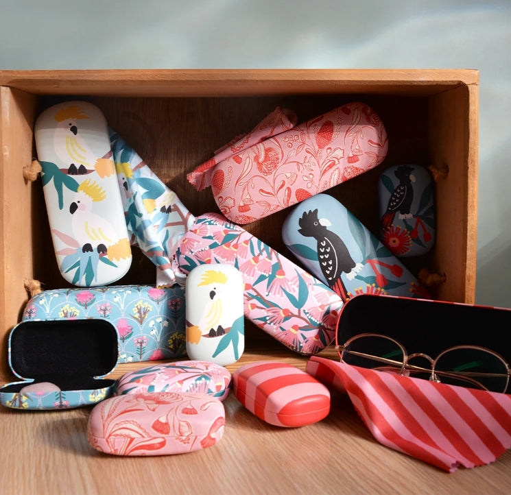 Glasses Case & Cleaning Cloth [des:white Cockatoo]