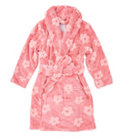 Bath Robe Kids Pink Embossed Flower