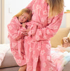 Bath Robe Kids Pink Embossed Flower