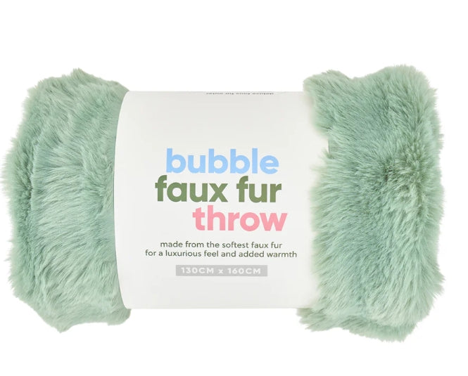 Throw Bubble Fur [col:sage]