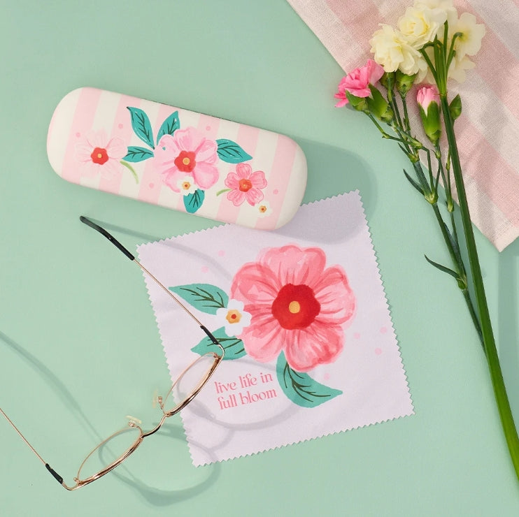 Glasses Case & Cleaning Cloth [des:meadow Blush]