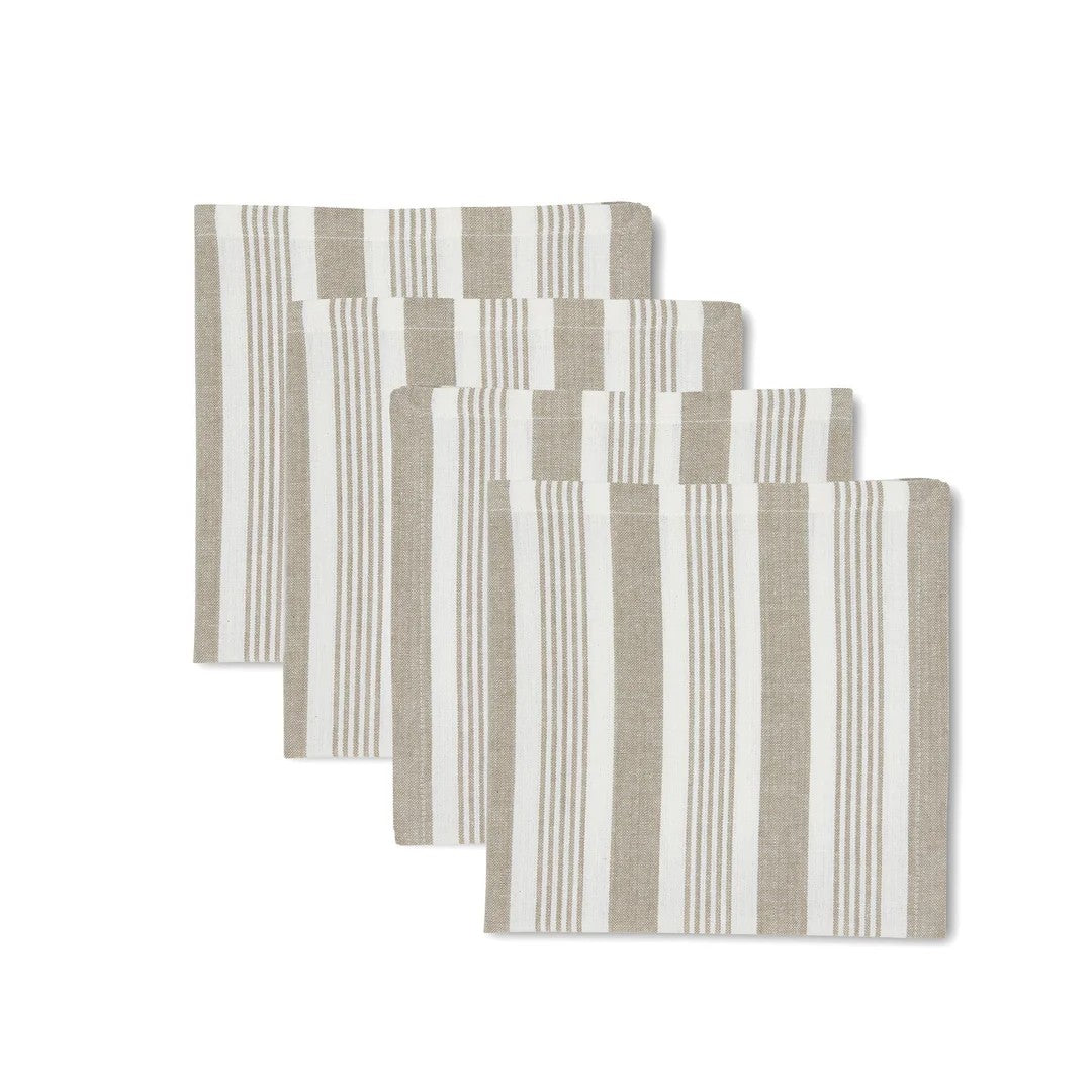 Harbour Oatmeal Striple Napkin Set Of 4 45x45cm 