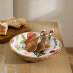 Fiesta Salad Server Set - Mango Wood And Enamel 