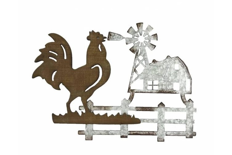 Wall Art - Rooster And Barn