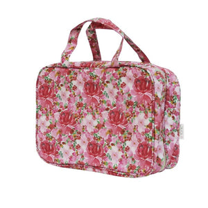 Flourish Pink Hanging Cosmetic Bag