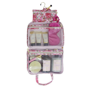Flourish Pink Hanging Cosmetic Bag