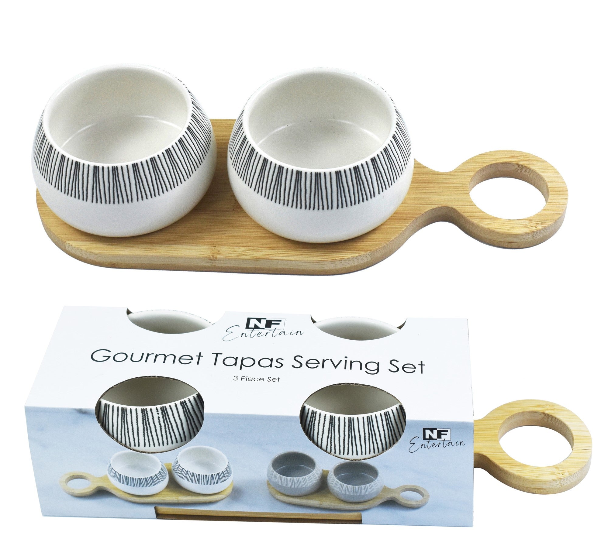 Gourmet Tapas Serving Set3 Piece- White 