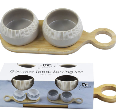 Gourmet Tapas Serving Set 3 Piece - Beige 