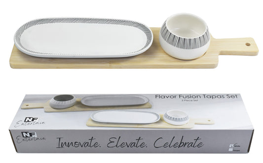 Flavor Fusion Tapas Set 3 Piece - White 