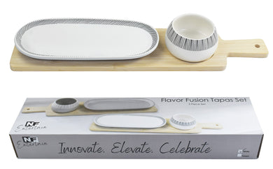 Flavor Fusion Tapas Set 3 Piece - White 