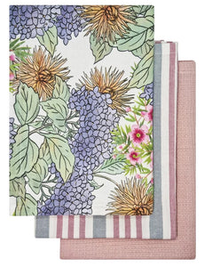 J Elliot Home Hydrangea Tea Towel 3 Pack Rose Pink