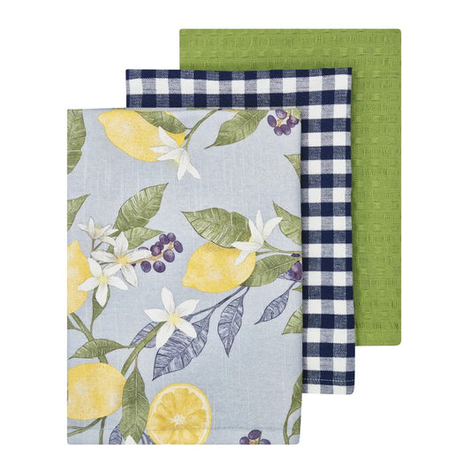 Lemon 3 Pack Tea Towel Sky Multi 