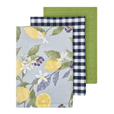 Lemon 3 Pack Tea Towel Sky Multi 