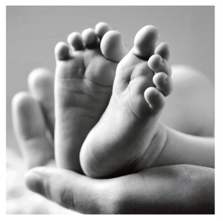 Card - Baby Feet Resting In Palm Of Hand