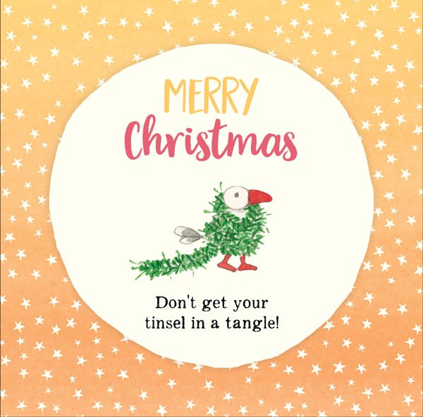 Christmas Card - Tinsel In A Tangle