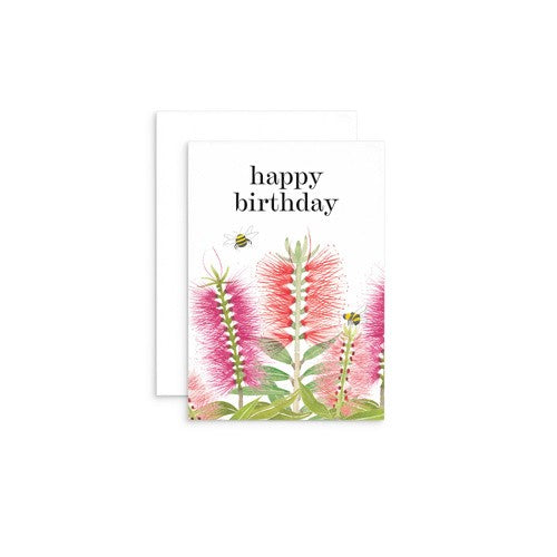 Mini Card - Native Flower With Bees