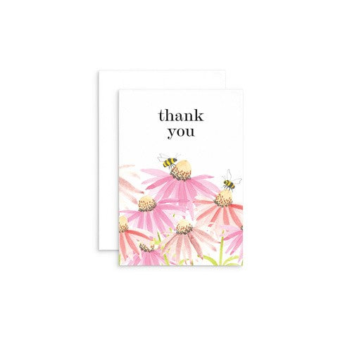 Mini Card - Thank You Daisy With Bees