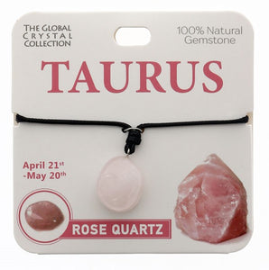The Global Crystal Collection - Taurus Rose Quartz Necklace