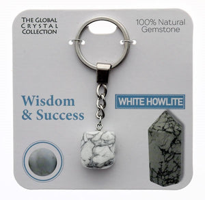 The Global Crystal Collection - Wisdom & Success Key Chain White Howlite