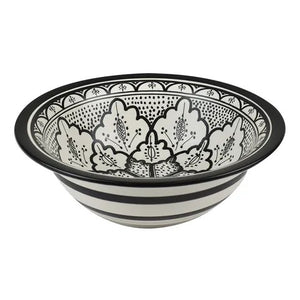Aleah Ceramic Bowl 28.5x28.5x9cm.blk/wht 