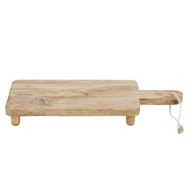 Natural Cain Wood Rectangle Board With Feet 