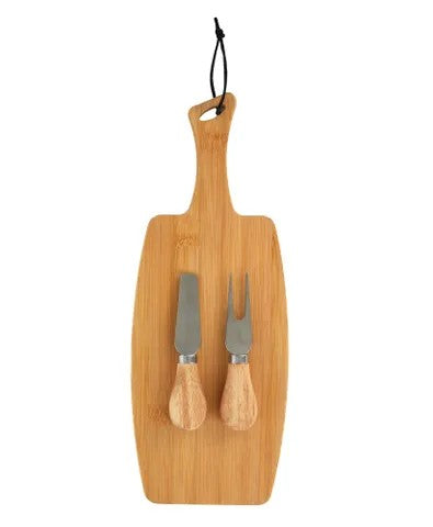 Bala Bamboo Cheese Board With 2pc Cheese Knives