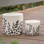 Sprinter Ceramic Pot 13x11cm White/black N/b