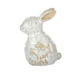 Rabbit Deco Ceramic 10x7.5x15cm Wht/nat N/b