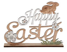 Load image into Gallery viewer, Happy Easter Deco Mdf 22x5x29cm Blu/wht N/b
