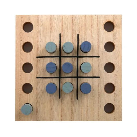 Peggy Tic Tac Toe 15x15cm Nat/blue/gm