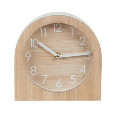 Carnaby Wood Desk Clock 20cm-natural/white