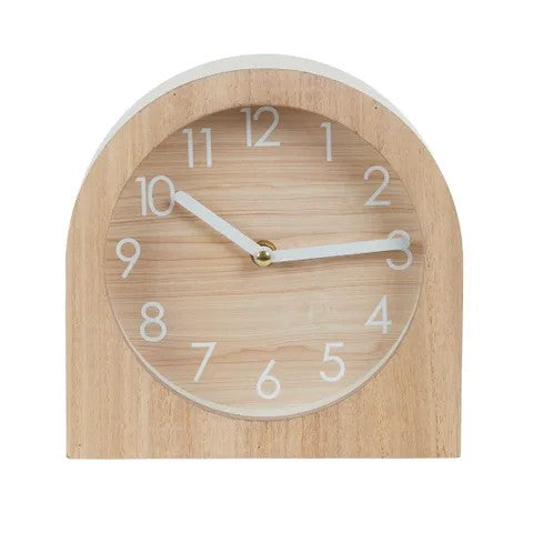 Carnaby Wood Desk Clock 20cm-natural/white