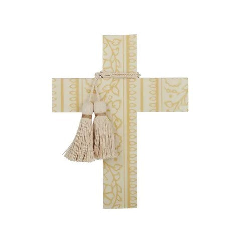 Vides Wood/enamel Cross 20x26cm Butter