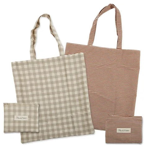Piper Folding Cotton Tote 38x37cm 2 Asst 