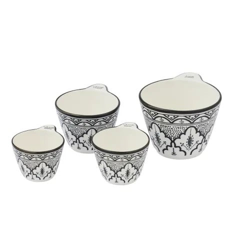 Aleah Ceramic Measure Cups Black/ White 