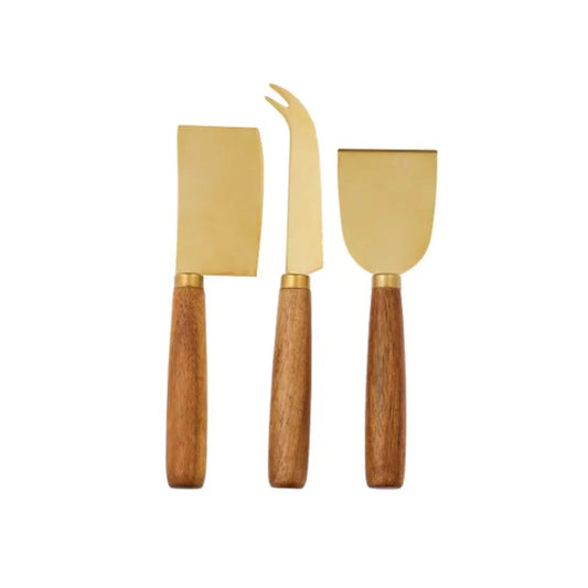 Baker Steel/wood Cheese Knives 19cm Set Of 3 