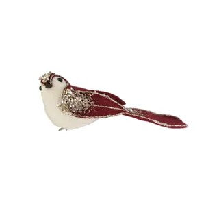 Finch Velvet/foam 18x6x7cm Red/white 