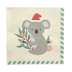 Koala 20pck 33cm Napkin White And Green 