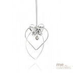 Wedding Charm - Silver Heart Butterfly And Pendant